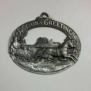 Season's Greetings First Edition Downs Collectors Showcase Fine Pewter Ornament